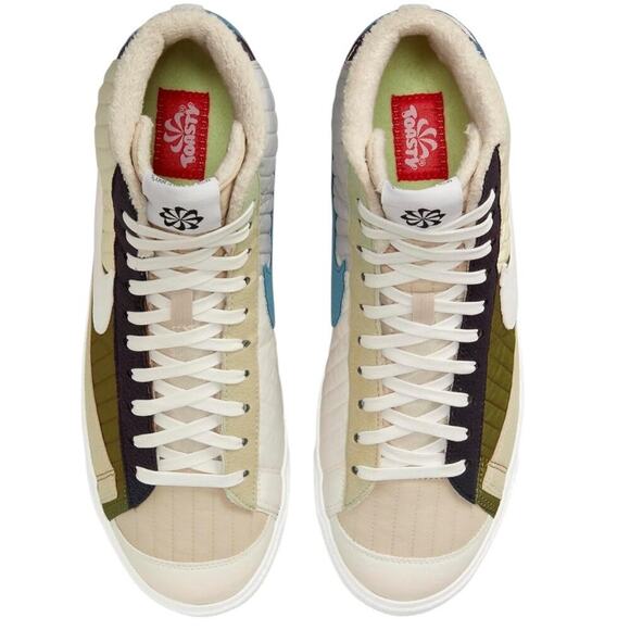 Nike Mens Quilted Sail Brown Kelp BLAZER MID 77 Lx PREMIUM “Toasty” Sneaker/Shoe - Picture 7 of 16